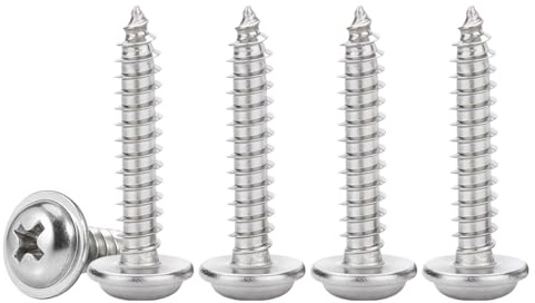 Drenky 50 Pezzi Viti M3x20mm in Acciaio Inox A2 V2A - Viti Autofilettanti a Testa Tonda Vite Testa Piatta con Rondella per Lavorazioni su Legno, Plastiche e Materiali Compositi