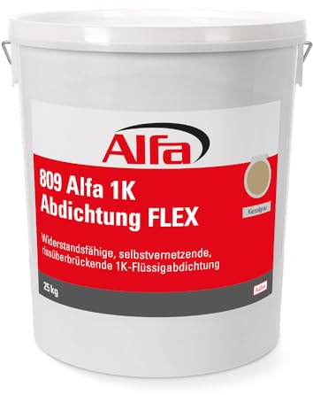 Alfa 1K Flachdach-Abdichtung flexibel 25kg Kieselgrau für Flachdach, Garagendach und weitere Dächer