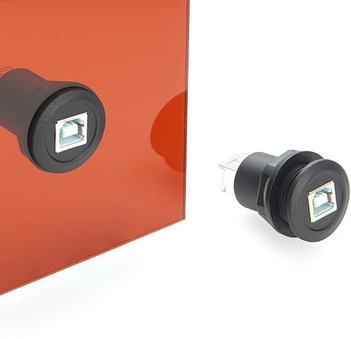 Round Panel Mount USB B Adapter Type B socket Female to USB 2.0 B Female Panel Mount Printer Connector (1pc)