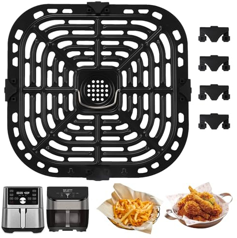 Air Fryer Tray, Dual Zone Digital Air Fryers, Non-Stick Food Grade Accessories Replacement Parts, Air Fryer Crisper Plate Grill Plate Tray for Instant Pot Vortex (Round)
