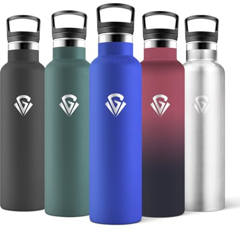 Motswedi Botella Termica Agua Acero Inoxidable, 750ml Libre de BPA, 2 Tapas Incluidas (Con Pajita), 304 Acero Inoxidable, Botellas para Oficina, Gimnasio, Salidas diarias - Azul Real