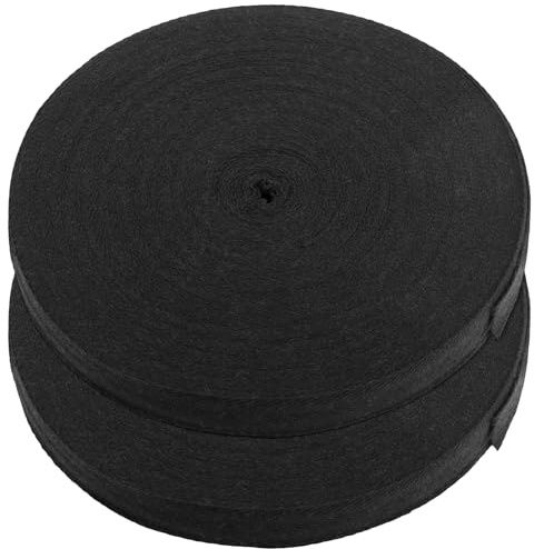 KOHAND 2 rulle 20 mm x 45 m bomullstwilltejp snedremsa, fiskbensmönster flaggband för sömnad klädtillverkning vävhantverk, svart