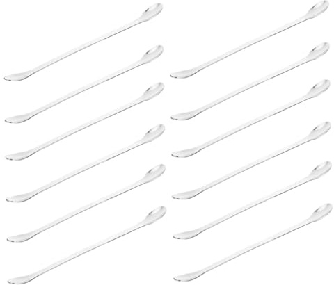 PartyKindom 12pezzi Spatola da Laboratorio in Acciaio Inox Cucchiai per Campioni Strumenti per Mescolare Riutilizzabile e Facile da Pulire Design Ergonomico per Uso Professionale e Casalingo