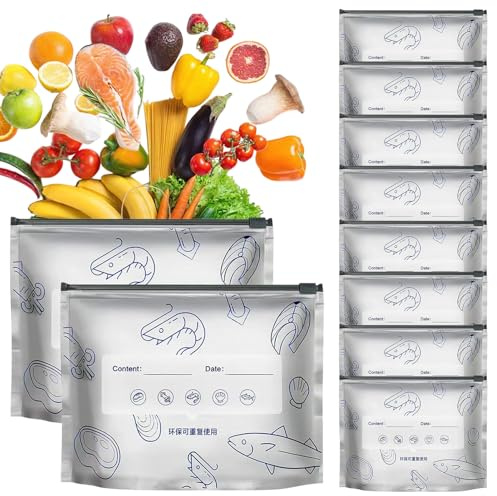 Aluminiumfoliepåsar – grillpåsar, återanvändbara förpackningar med dragkedja, starka fickor, värmebeständig matlagningsförvaring, enkelt märkningsområde för etiketter,