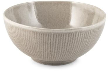 H&H Insalatiera in Stoneware Yucatan 23 cm – Colore Beige – Design Minimal con Effetto Reactive e Texture Materiche – Perfetta per Insalate, Piatti Unici e Contorni – Adatta anche alla Ristorazione