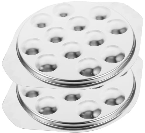 UPKOCH Assiette À Escargots En Inox 12 Trous Plateau De Cuisson Pour Escargots Et Fruits De Mer Compatible Lave-Vaisselle 8.74X7.28X0.59 Pouces