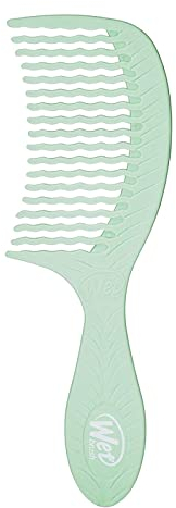 Wet Brush Go Green Tea Tree Oil Infused Treatment Comb - Wide Tooth Hair Detangler with WaveTooth Design that Gently and Glides Through Tangles - No Split Ends and No Damage - 100% Plant-Based Plastic