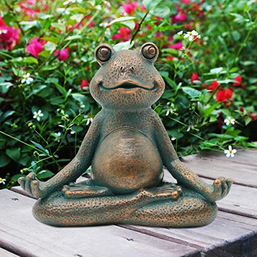 Yeomoo Figure per meditazione, yoga, rana, decorazione da giardino, decorazione per giardino, camera da letto, scrivania, decorazione in miniatura, regalo divertente per donne, mamma, giardino delle