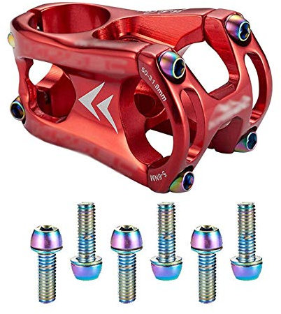 Fahrradvorbau, Fahrradvorbau, Aluminium-Vorbau, MTB-Mountainbike-Vorbau, Potenz-Titan-Schrauben, kurzer Lenkervorbau für 28,6 mm Fahrradgabel