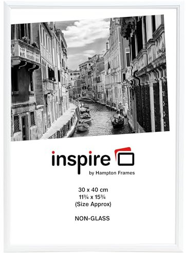 Hampton Frames, Cadre photo EASYLOADER EAS3040WHPX, 30 x 40 cm, blanc, plastique et aluminium | Plexiglas incassable, fixation murale, ouverture facile | Affichage posters