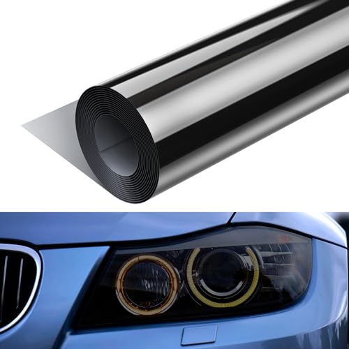 kefflum Scheinwerfer Tönungsfolie Auto Folie in TPH Wasserdicht Auto Scheinwerfer Folie Scheinwerfer Rückleuchten Nebelscheinwerfer Tönungsfolie Aufkleber 30x200CM (Schwarz-New)