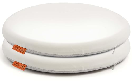 Sitzkissen Rund 40x40 cm 2er Set – Festes Memory Foam Stuhlkissen für Esszimmerstuhl, Küche & Homeoffice – Formstabil & Rutschfest – Kein Durchsacken – Waschbarer Bezug – OEKO-TEX Standard 100
