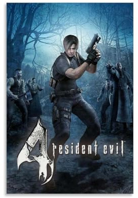 NJTIHG Resident Evil 4 affischer dekorera rum dekorera anime kändis målningar retro konst oljemålning kanvas väggkonst 30 x 45 cm (12 x 18 tum) oram-stil-40