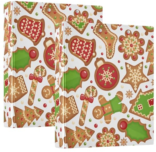Anpassade julkakor firande tre ringpärmar 1,5 tum håller 200 ark portföljmappar tryck rund ringvy pärm, 31,5 x 27 x 6 cm, 1-pack