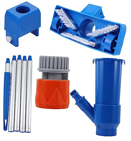 LIOOBO 1juego Kit De Limpieza De Piscinas Herramienta De Aspiración Jet Cepillo De Vacío Mango Larga Accesorio De Limpieza Desmontable para Piscinas y SPA