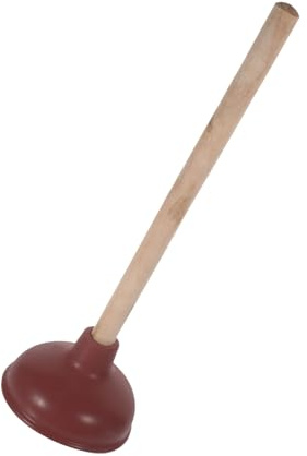 POPETPOP Pümpel mit Holzgriff fürs Badezimmer und Zuhause Robuster Gummi Abflussreiniger für Wc Schüssel 35cm Starker Saugglocke Pömpel zur Effektiven Toilettenentstopfung