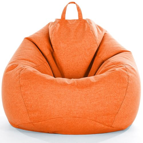 Funda para puf de almacenamiento de animales de peluche, organizador de lino ultrasuave lavable para juguetes de peluche, saco textil para sofá perezoso