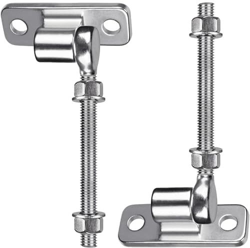 2 pernos en J de acero inoxidable de alta resistencia, bisagras de puerta fáciles de instalar, pernos ajustables para puerta y ventana