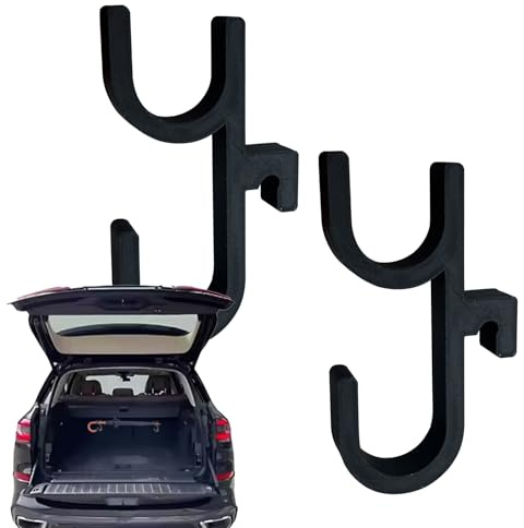 Nujuehy 2 Pieces Car Umbrella Hook - Car Boot Umbrella Holder Clip Hook, Space Saving Umb-rella Holder Hanger For Seat, Stroller, Wheelchair, Golf, Boat, Truck