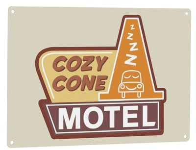Bigccaee Cozy Cone Motel Twine - Metal Wall Sign Plaque Art Inspirational Retro Metal Tin Sign 8X12 Inches