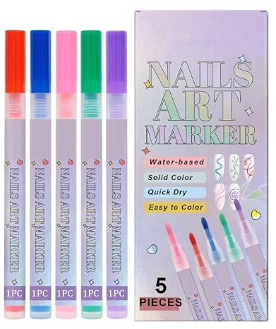 Pennarelli smalto unghie Pennarelli Liner a Punta per Manicure Doodle | Penne da doodle art unghie per Casa Salone di Bellezza Scuola Donne Ragazze Principianti