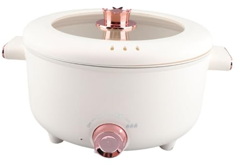 Oreilet Elektrischer Hot Pot, 3,5 L Schnellnudelkocher, Multifunktionaler Kochtopf für Ramen-Ei-Nudelsuppenbrei, mit Keramik-Emaille-Antihaftbeschichtung