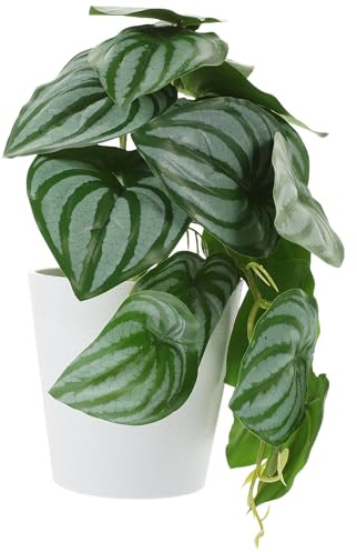 jojofuny Plante Artificielle Décorative en Pot Feuilles Tombantes, Petite Taille, Plastique et Tissu de Soie, Vert Naturel, 1 Pot pour Bureau et Décoration Intérieure