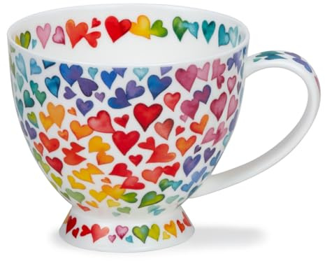 Dunoon Skye Lots of Love Fin porslinsmugg med hjärtan 0,45 l