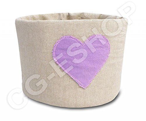 Confezioni Giuliana Cestino portapane Rotondo Cucina Shabby Cuore Moderno (Lilla)
