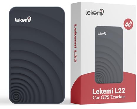 Lekemi L22 4G Localizzatore GPS Tracker per Auto, Moto, Camion e Altri Veicoli con Allarmi Multipli, App mobile, Magnete Potente e Batteria da 10,000mAh Color Nero