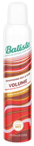 Batiste Shampooing Sec et Soin, Volume, Rafraichit les Cheveux et Apporte du Volume, Enrichi en Collagène Densifiant, Absorbe Excès de Sebum, Sans Résidus, Sans Rinçage, 200ml