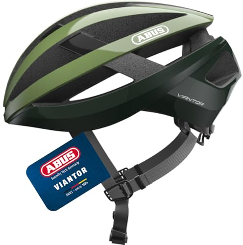 ABUS Rennradhelm Viantor - Sportlicher Fahrradhelm für Einsteiger - für Damen und Herren - Opalgrün, Größe M