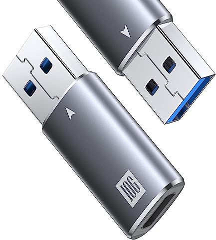 ANDTOBO 10Gbps USB-C Adapter 2-Pack, USB 3.1 A zu USB-C SuperSpeed Daten-Sync Kompatibel mitiPhone 17 Air, iPhone 17 Pro Max, iPhone 16 15 Pro Max, Typ-C Kopfhörer, Laptop,Power Bank-Grau