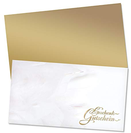 GESCHENKGUTSCHEINcom by POS-HAUER. Gutschein-Set. 100x Gutschein + Kuvert. Für Fußpflegesalons Podologie blanko zum selber Ausfüllen.