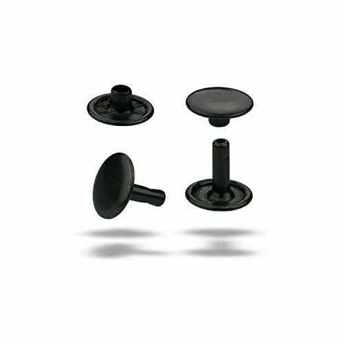 ISTA TOOLS MEGA Auswahl korrosionsbeständige Doppelkopf Hohlnieten,Doppelhohlnieten, Doppel-Nieten,zweiteilig (6 x 6 mm, Schwarz oxidiert, 10)