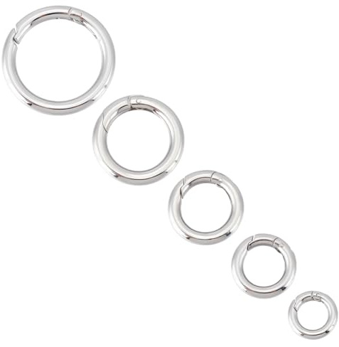 UNICRAFTALE 5 Stück 5 Größen 316 Edelstahl Federringe Verschlüsse Offene Runde Metallverschlüsse Federring Trigger Verschluss Verschlüsse Armbandverschlüsse Für Die Schmuckherstellung