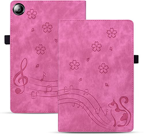 TEDTIKJT Tablet Custodia Compatibile con Lenovo Tab M10 Plus 3rd Gen 10.6 Pollici 2022 (TB125/TB128) Cover Pelle PU Flip Tasca Protezione Supporto Custodia, Rosa Scuro Gatto