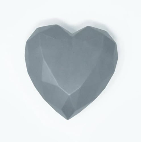 Ceramiche Crescentini - Humidificador de radiador de cerámica esmaltada con forma de diamante con forma de corazón, gris mate