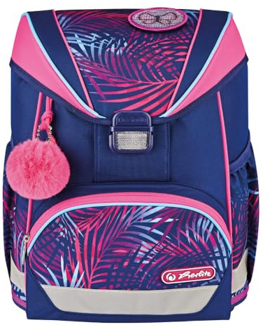 Herlitz® Schulranzen Ultralight Tropical Chill | Kinder Organizer für Schülerkinder | Steifer Rücken | Unisex | Schultasche | Geräumiger Strapazierfähiger Schulrucksack, multicoloured, M