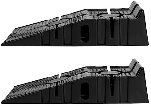 Holdfiturn Pair of Heavy Duty Car Ramps - 5000KG Capacity Polypropylene Plastic Loading Access Ramps Lift Low Profile
