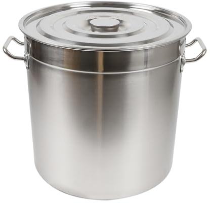 Konfiur Kochtopf, Groß Suppentöpfe mit Deckel und Griffen, Catering Edelstahl Kochtopfset Pastatopf Gulaschkessel Campingkochtopf, Dicke 0.4 mm (70 Liter)