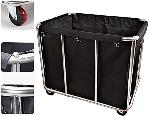 Trolleys Rebags mit Hotel Sortierwagen mit Stummschaltung Räder Bettwäsche Reinigungswagen Service Praktischer Aufbewahrungshamper für Schmutzige Kleidungstücher, HUHZHZ