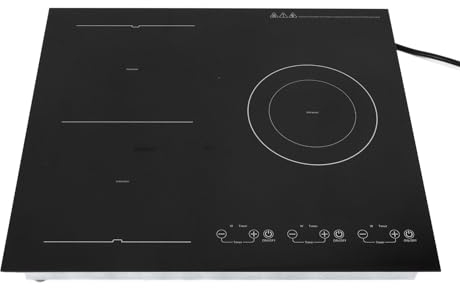Piano Cottura Elettrico, Piano Cottura Elettrico a 3 Fuochi Piano Cottura a Induzione Incorporato Piano Cottura Elettrico da Appoggio con Controllo Touch per Pentola in Ferro e