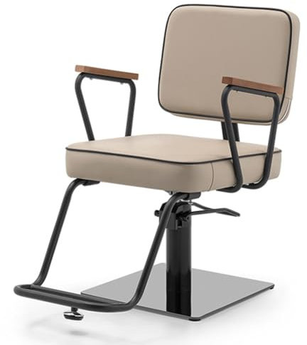 WKXTECZT Friseurstuhl, Friseursessel Höhenverstellbar Für Herren Damen, Friseureinrichtung Bedienungsstuhl Zuhause Vintage Retro, Kunstlede