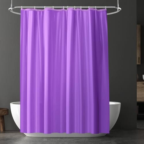 URAQT Tenda da Doccia, Lavabile in PEVA, 180 * 180CM,Viola | Antimuffa, Impermeabile, ad Asciugatura Rapida, con 12 Ganci di Plastica, Tenda Bagno per Dormitorio, Famiglia, Hotel