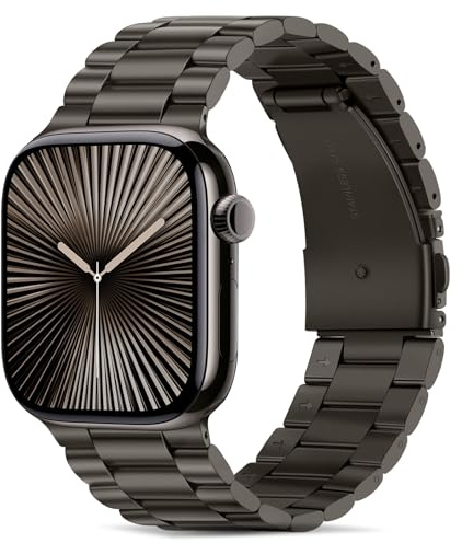 Tasikar Compatible con Correa Apple Watch 49mm 46mm 45mm 44mm 42mm Metal de Acero Inoxidable Correas para Apple Watch Ultra 3 2 1 Series 11 10 9 8 7 6 5 4 3 2 1 SE, Grafito