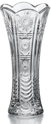 HDCRYSTALGIFTS 7.5'' Tall Clear Glass Flower Vase,Thickened Crystal Vase for Flowers, Small Flower Vases Ornaments for Living Room