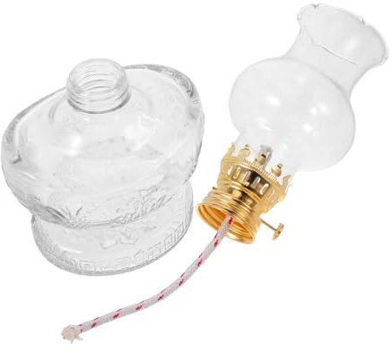 DECHOUS Glas Petroleumlampe Vintage Laterne Innenbereich Dekoration Kleine Öl Lampe Bauernhauslampe Antike Laterne Petroleumlampe