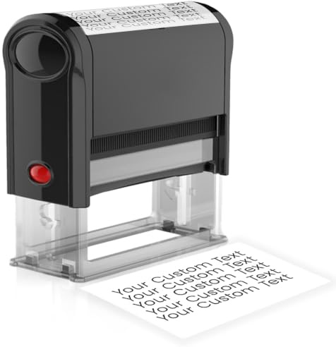 Stempel Personalisiert, Personalisierter Stempel Selbst Gestalten | 5 GrößEn, 9 Tintenfarben Und 8 Schriftarten, Max. 5 Zeilen,Rechteckig