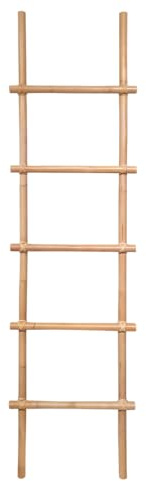 Meubletmoi Echelle en rotin Porte Serviette Portant 190 cm en rotin Naturel - décoration bohème et Artisanale - Livio